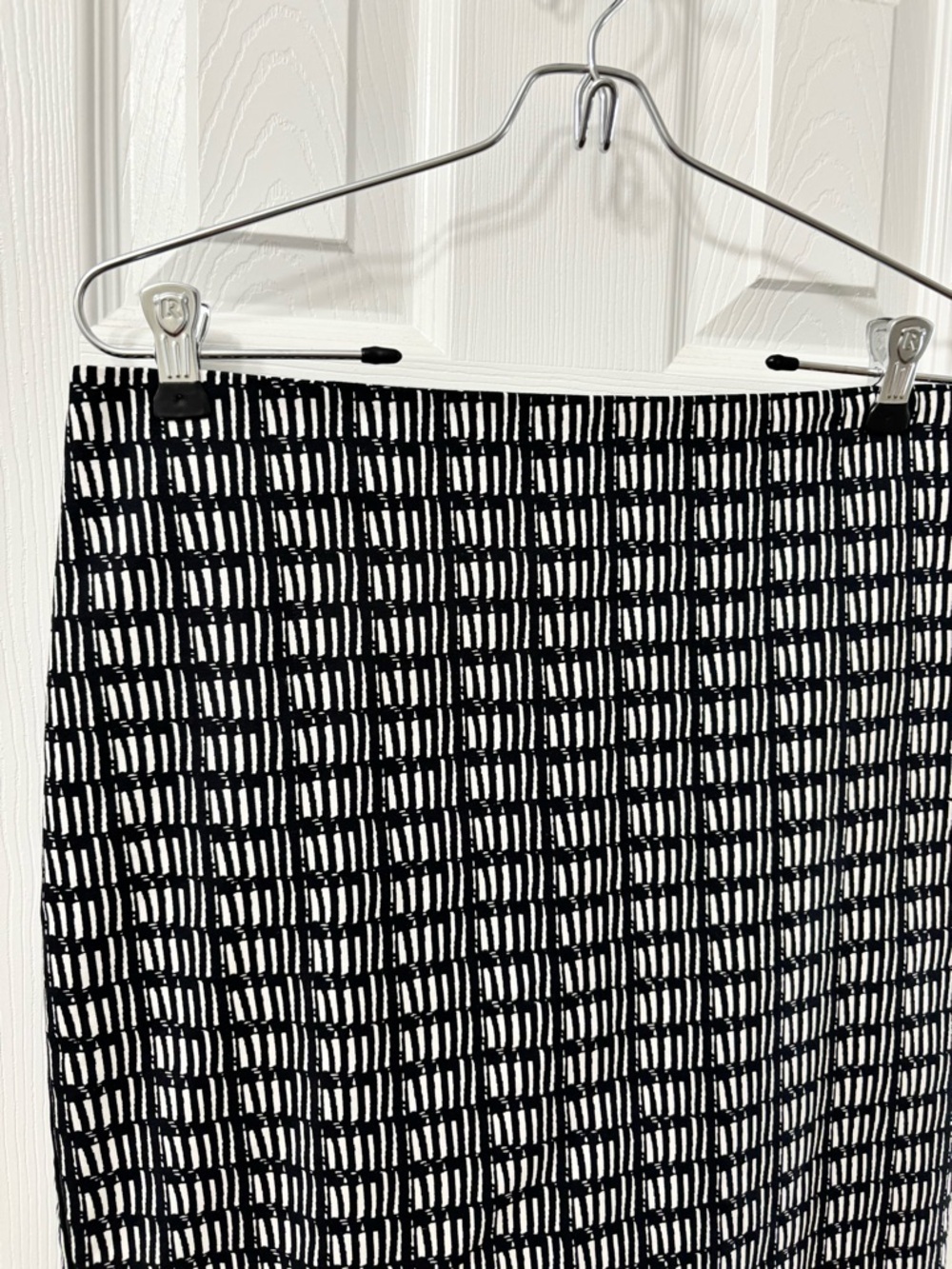 Adrianna Papell Black and White Grid-Print Career Pencil Skirt Women’s Size 4 - Picture 3 of 11